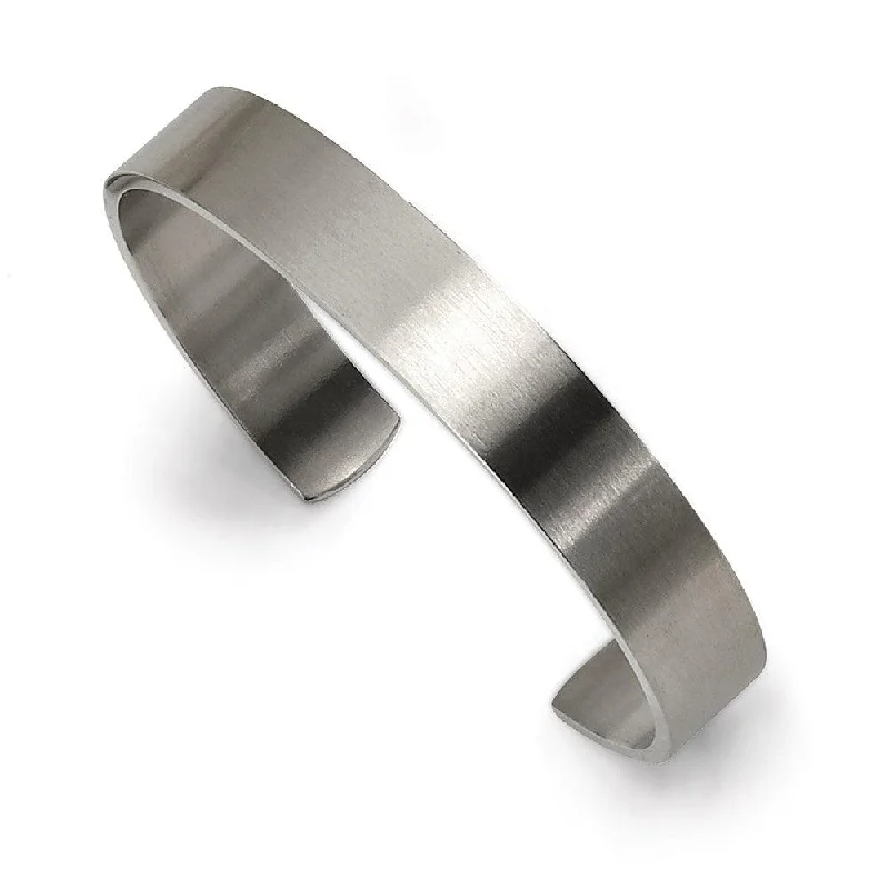 Ladies multi-layered bracelets-Stainless Steel Brushed Cuff Bangle