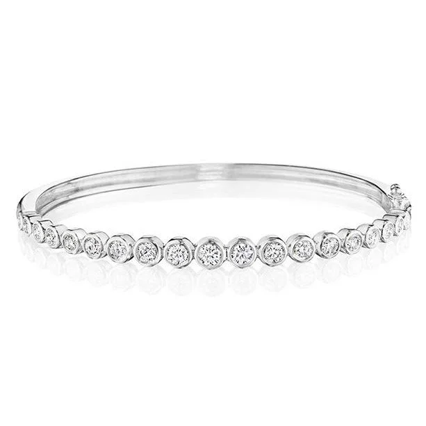 Ladies friendship bracelets-Diamond Round Bangle