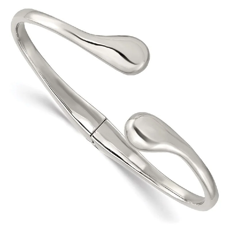 Ladies fashionable bracelets-Stainless Steel Polished Hinged Cuff Bangle