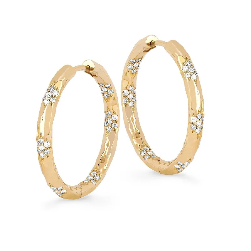 Ladies elegant earrings-Sevenfold Diamond Hoops Large