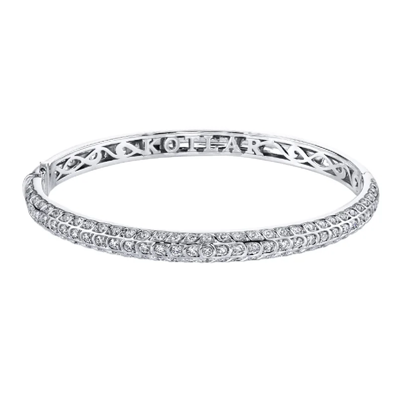 Ladies bangles-Halfway Artisan Pave Diamond Bangle