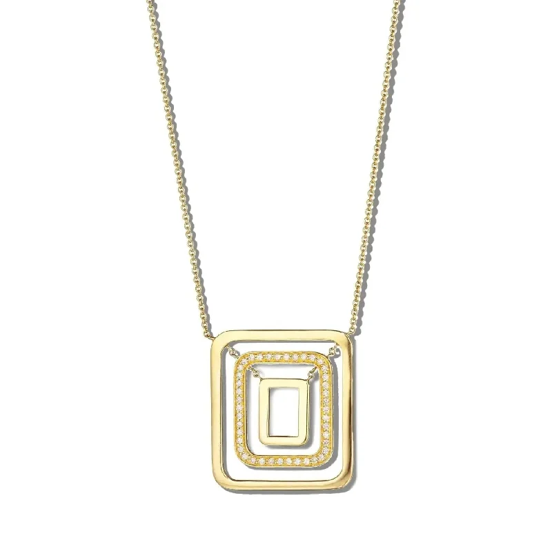 Ladies luxury gold necklaces-Piece Square Swing Necklace - Medium