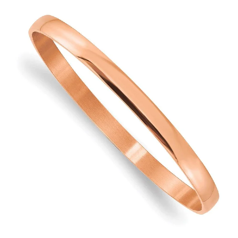 Ladies wire bangles-Stainless Steel Pink IP-plated Bangle