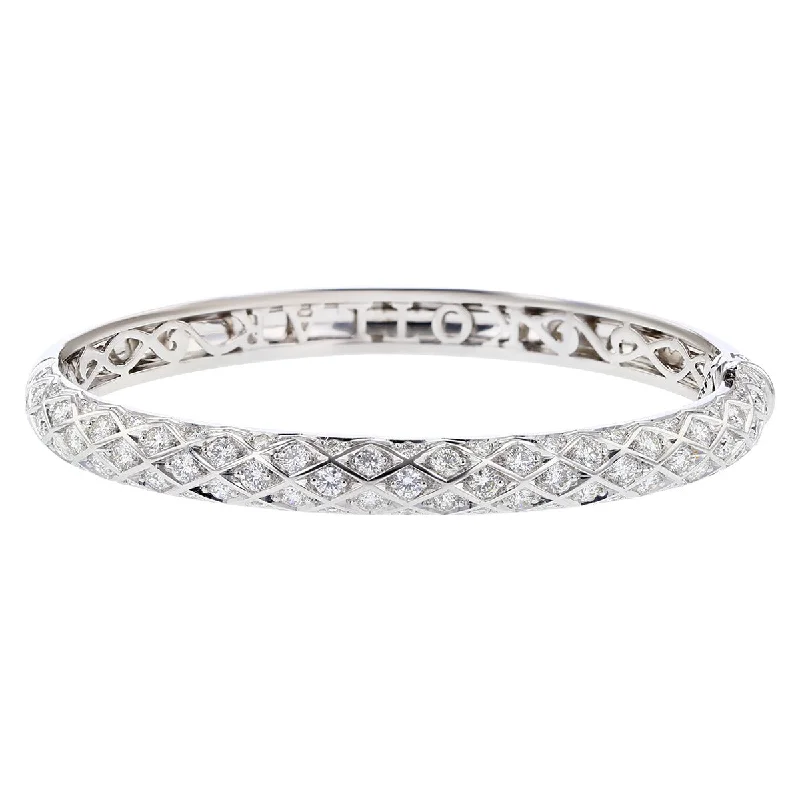 Ladies stackable bangles-Criss Cross Artisan Pave Bangle