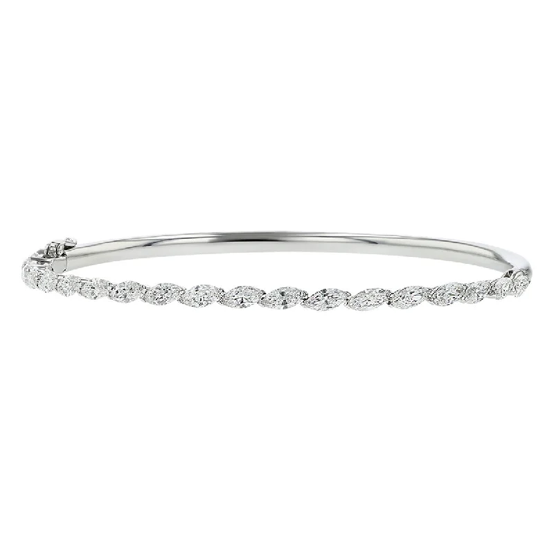 Ladies open bangles-Marquise Diamond Bangle