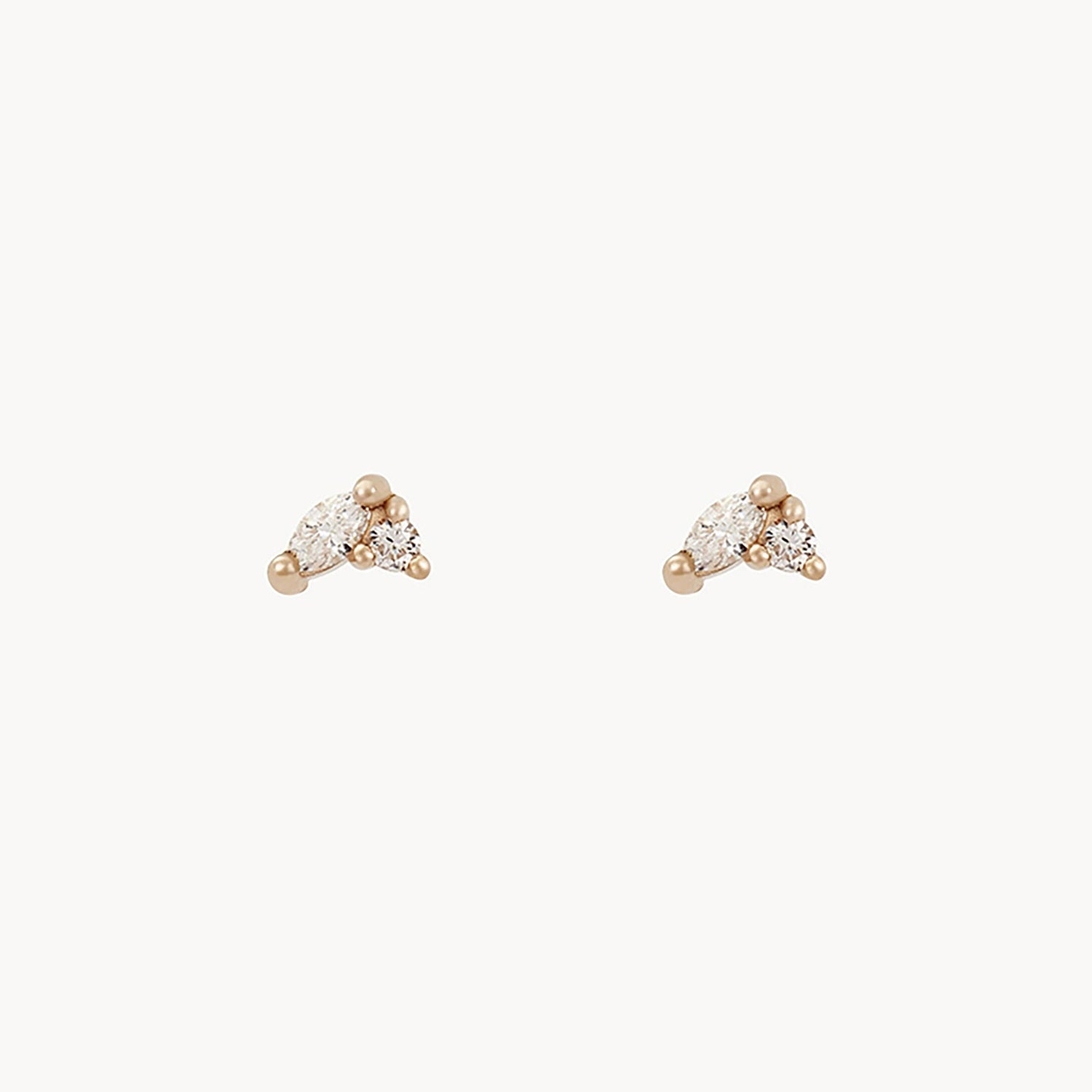 Ladies oval earrings-Lean on me diamond stud - 14k yellow gold