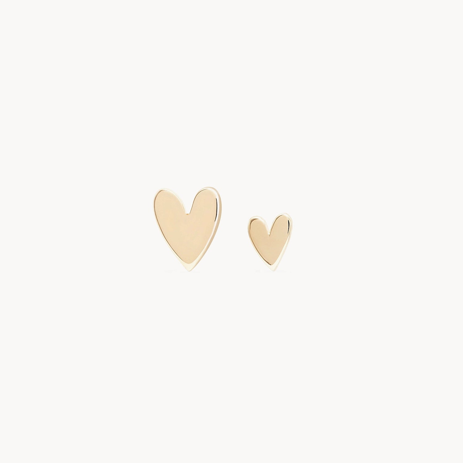 Ladies round earrings-Everyday love lineage pair heart earring - 14k yellow gold