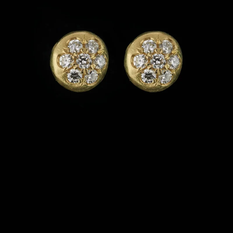 Ladies bold earrings-Diamond Pave Studs