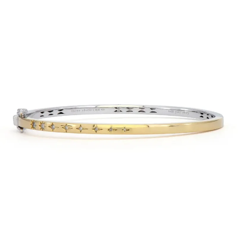 Ladies elegant bangles-Narrow Shooting Star Engraved Love Bangle