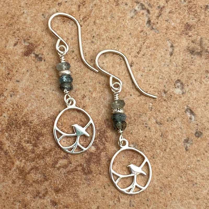 Ladies gold dangle earrings-Aqua Flight Earrings