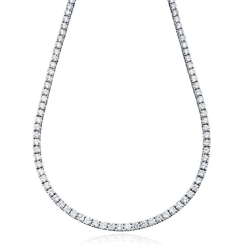 Ladies wedding necklaces-Crislu Black Rhodium Sterling Silver Round Cubic Zirconia 18-inch 3MM Tennis Necklace