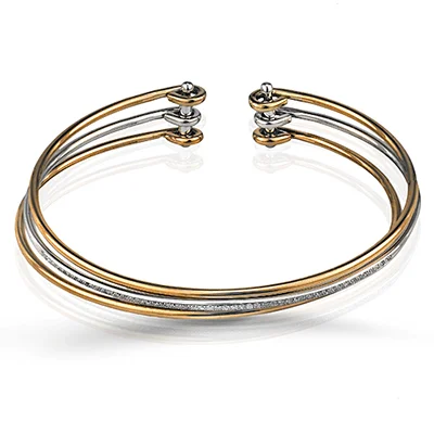 Ladies wire bangles-Bangle in 18k Gold with Diamonds MB1505