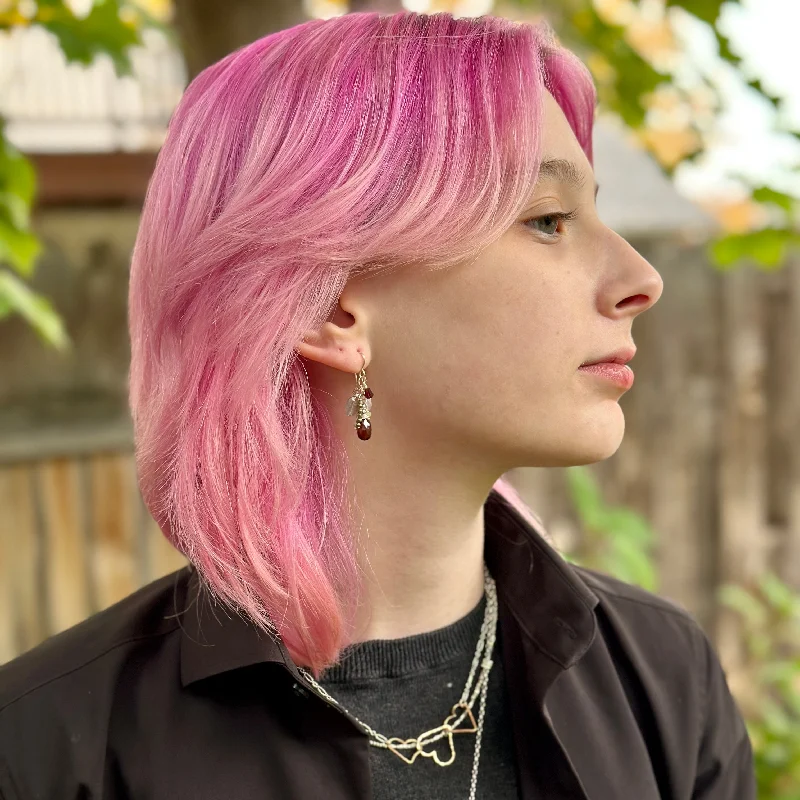 Ladies ear thread earrings-Little Red Corvette Chandelier Earrings