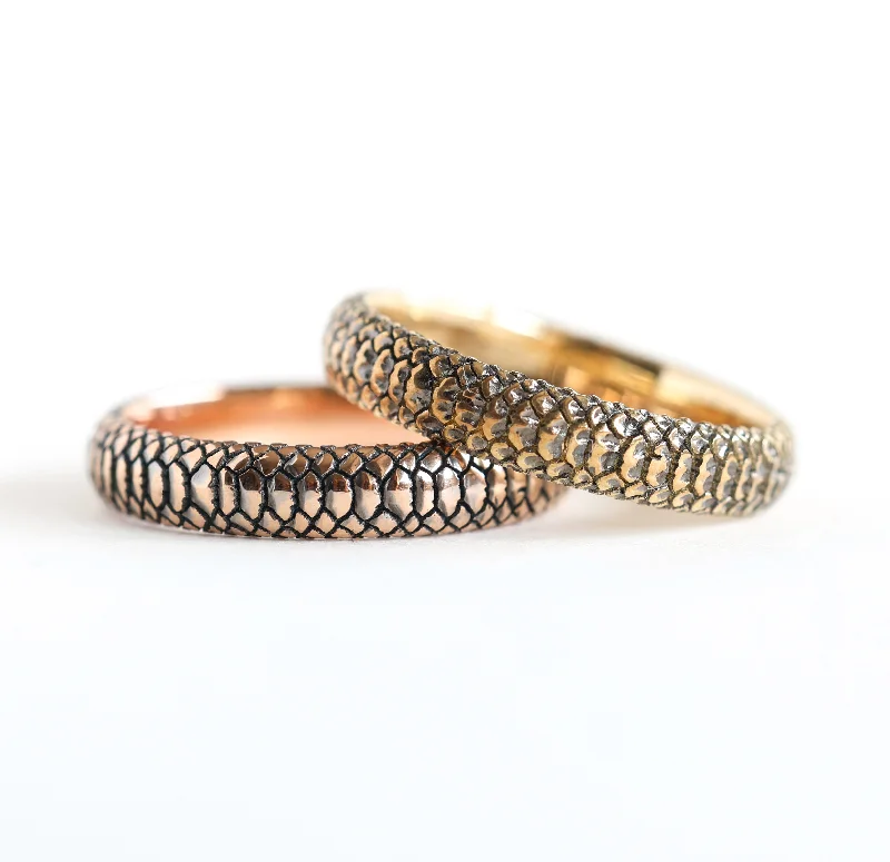 Ladies luxury rings-Rose gold snake mens band