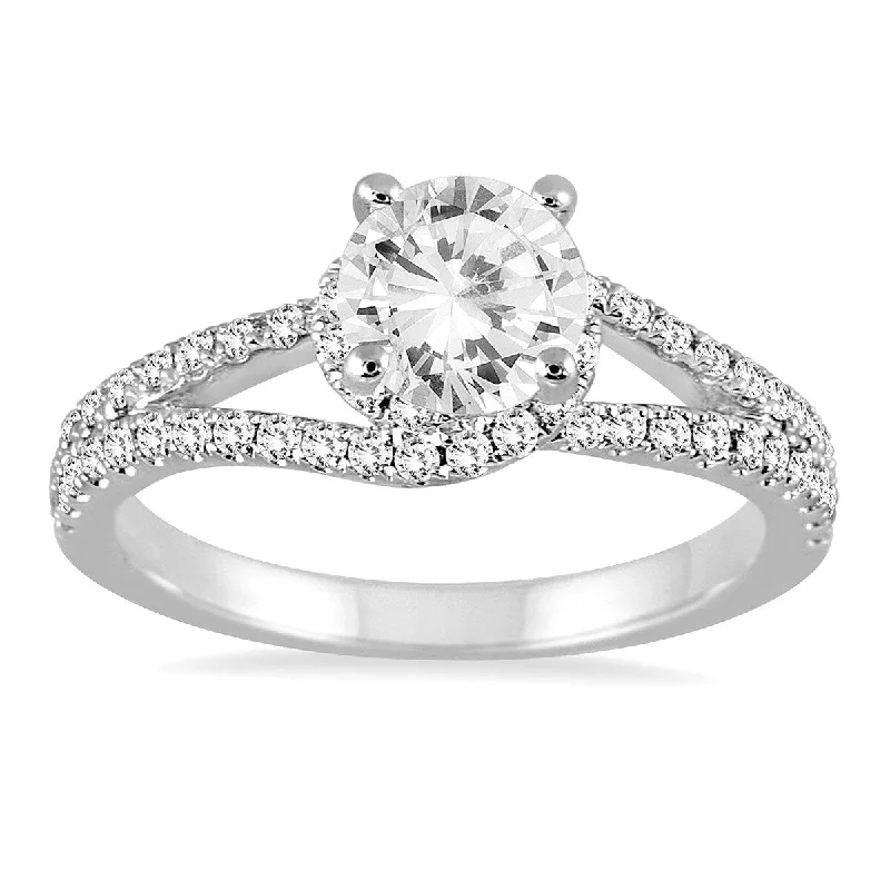 Princess cut ladies engagement rings-Marquee 14k White Gold 1 1/10ct TDW Diamond Engagement Ring (I-J, I2-I3)