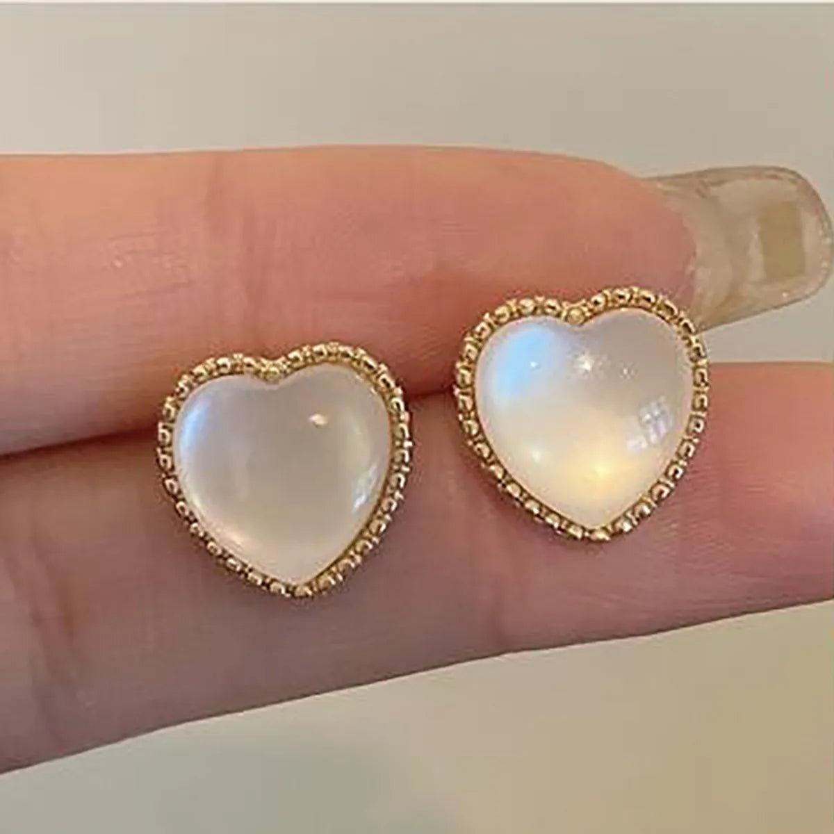 Ladies romantic proposal rings-Fashion Earrings Creative Simple Heart-Shaped Alloy Earrings