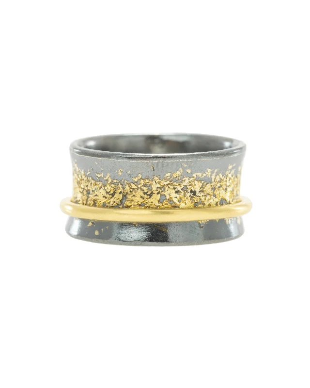 Ladies colorful gemstone rings-Dusted Spinner Ring