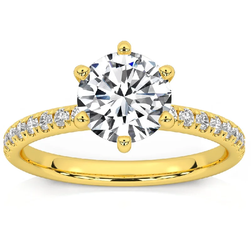 Wedding rings and engagement rings for ladies-1.58Ct Diamond Engagement Ring 14k Gold Lab Grown