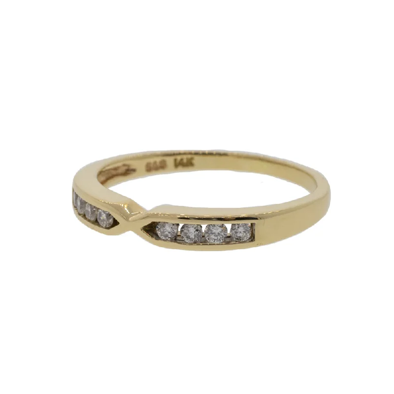 Ladies solitaire rings-Double Tapered Contour Band