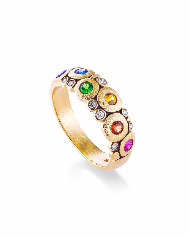 Ladies polished rings-Rainbow Candy Ring