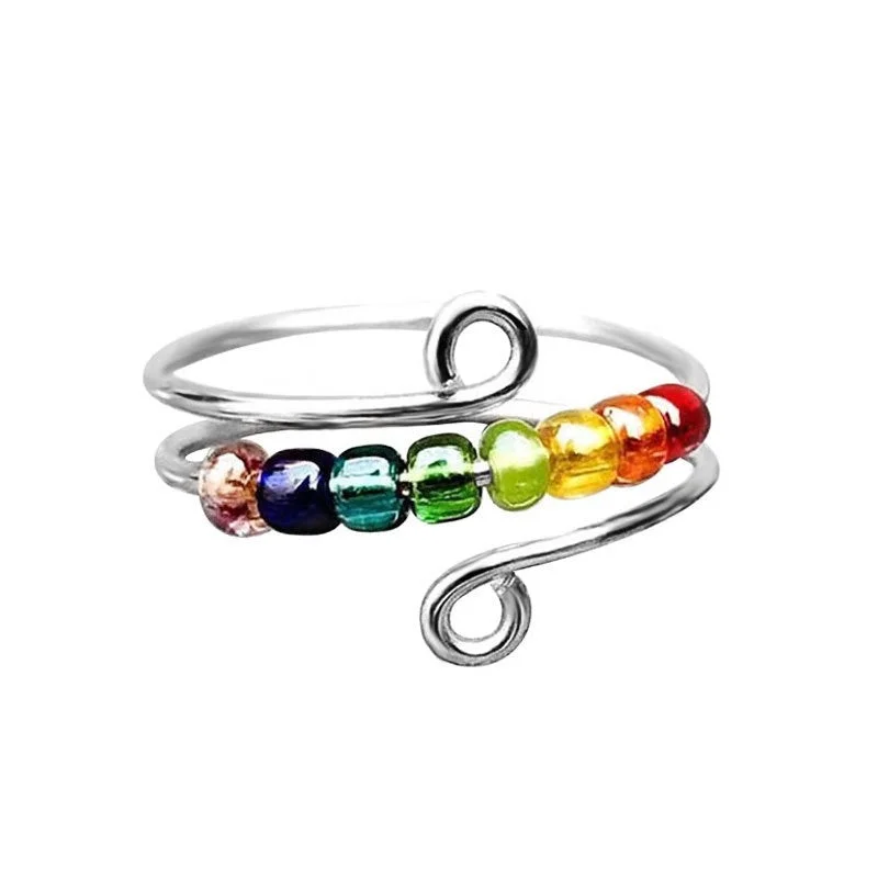 8 Colors Colorful Beads Silver