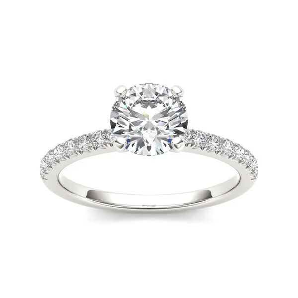 Oval shaped diamond ladies engagement rings-De Couer 14k White Gold 3/4ct TDW Diamond Engagement Ring