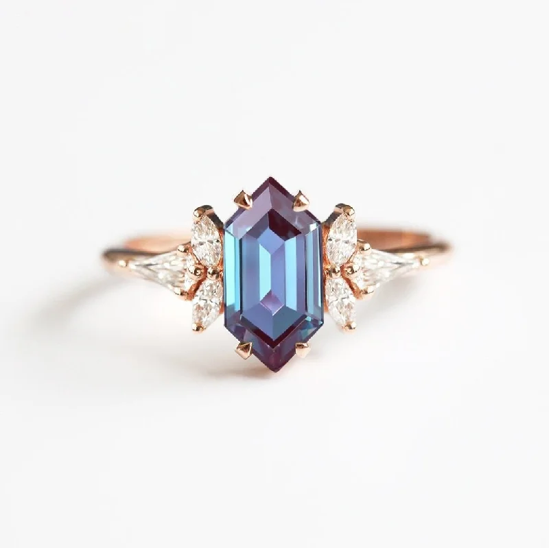 Ladies romantic proposal rings-Ines Lab Alexandrite Ring