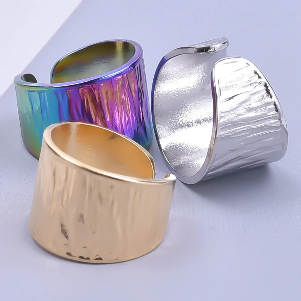 Ladies personalized rings-Commute Solid Color Stainless Steel Polishing Rings