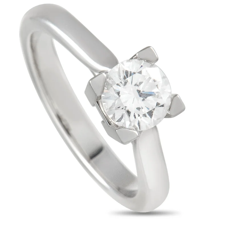 Round cut ladies engagement rings-Harry Winston Platinum 0.71 ct Diamond Solitaire Engagement Ring