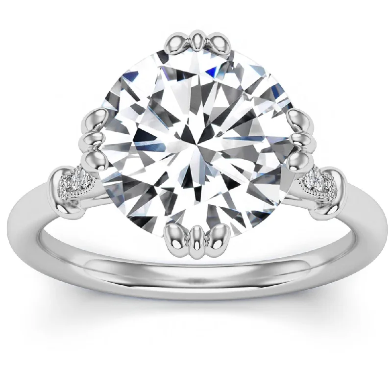 Engagement rings for the modern bride-Certified 6.10Ct Round Diamond Platinum Engagement Ring Lab Grown (H-I,SI)