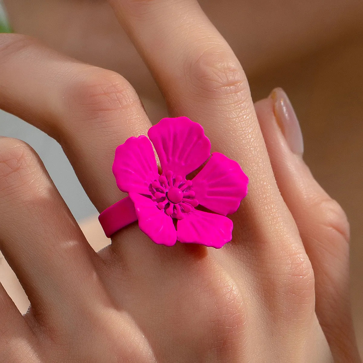 Ladies vintage rings-Lady Simple Style Flower Alloy Plating Women'S Unisex Rings