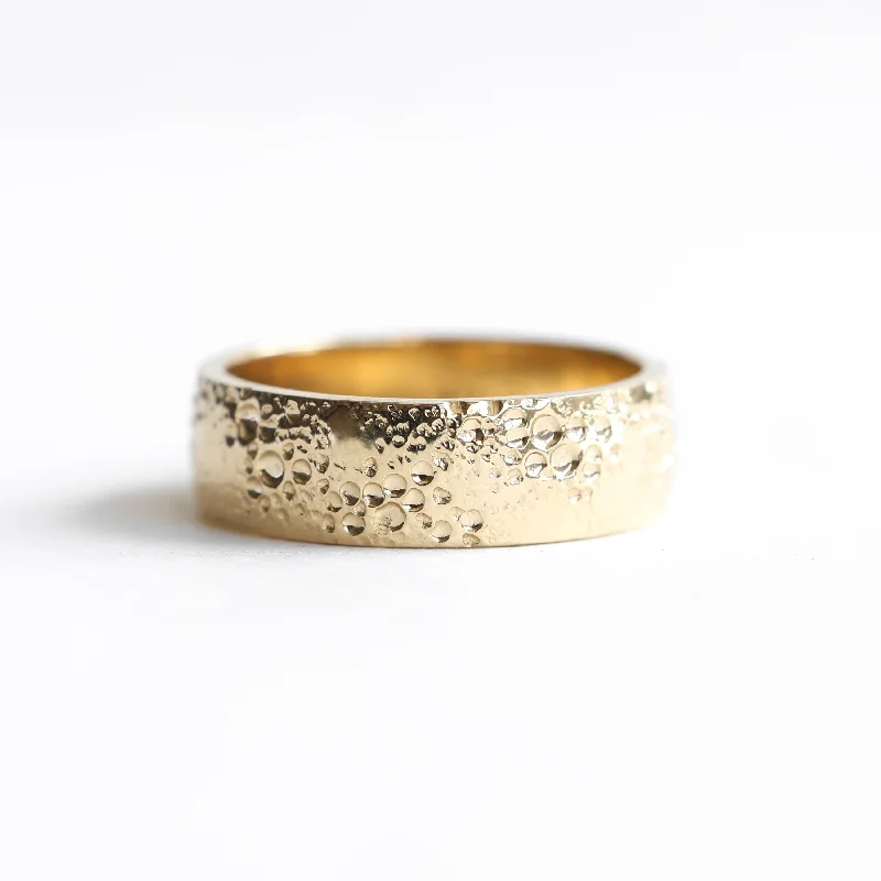 Ladies modern rings-Gold textured wedding band - Ready to Ship