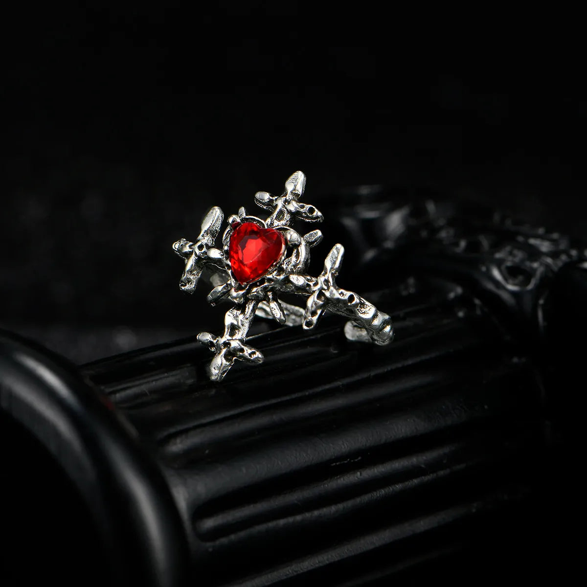 Ladies emerald cut rings-Cute Cross Heart Shape Fox Alloy Halloween Unisex Rings