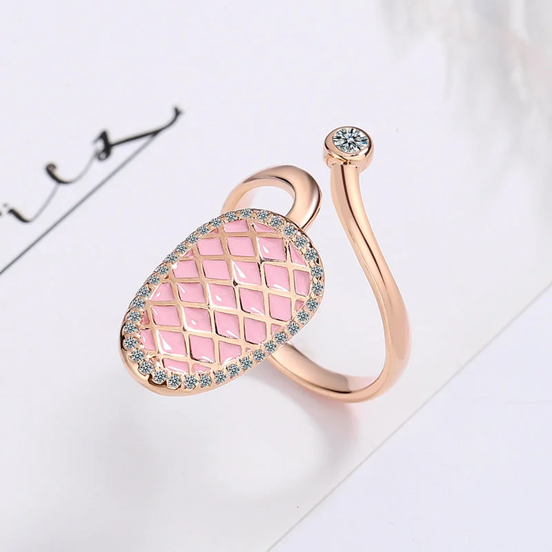 Tail Finger Rose Gold Drop Pink Glue