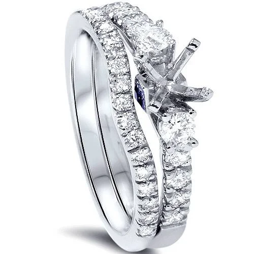 Princess cut ladies engagement rings-1/2ct Diamond Engagement Ring Setting Set 950 Platinum