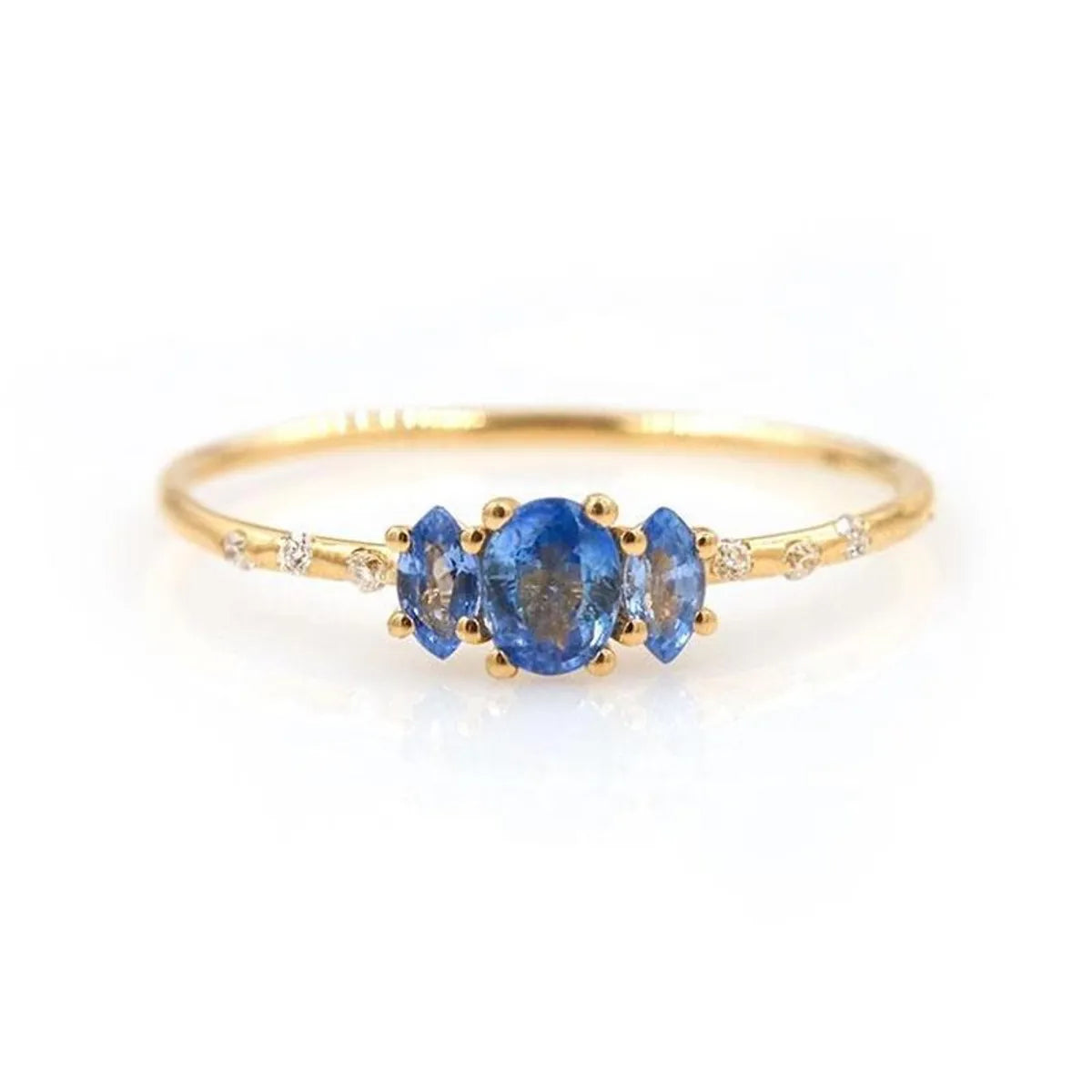 Ladies vintage-inspired rings-18k Simple Fashion Starry Sky Triple Zircon Copper Ring Wholesale Gooddiy