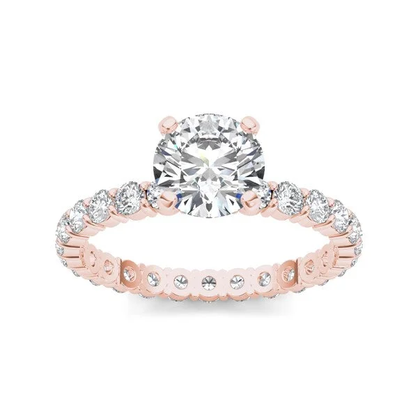 Yellow gold ladies engagement rings-De Couer 14k Rose Gold 2 1/2ct TDW Diamond Engagement Ring