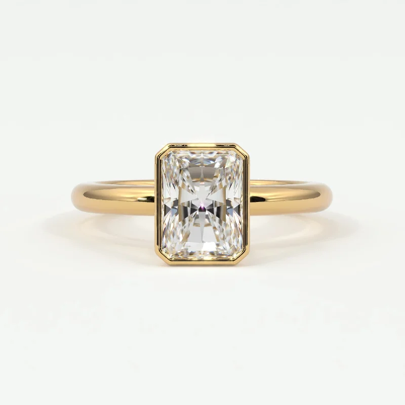 Ladies cluster rings-Radiant Cut Bezel Setting