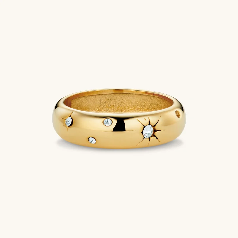 Ladies personalized rings-Maya Eternity Ring in Gold