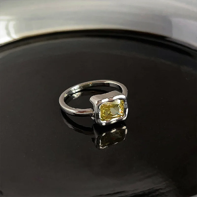 Olive Green Zircon Ring