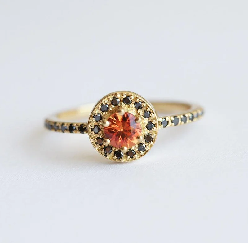 Ladies vintage diamond rings-Valerie Orange Sapphire Ring