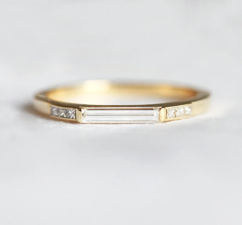 Ladies simple rings-Olya Baguette Ring