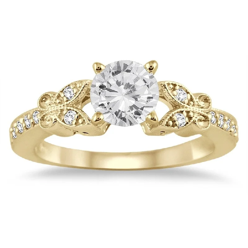 Affordable gemstone engagement rings for women-3/4 Carat TW Diamond Engagement Ring in 14K Yellow Gold