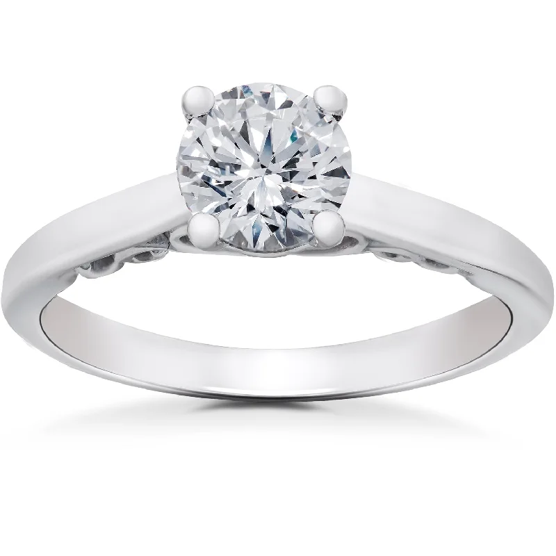 Engagement rings with baguette diamonds-1/2 ct Lab Created Eco Friendly Diamond Gabriella Engagement Ring 14k White Gold