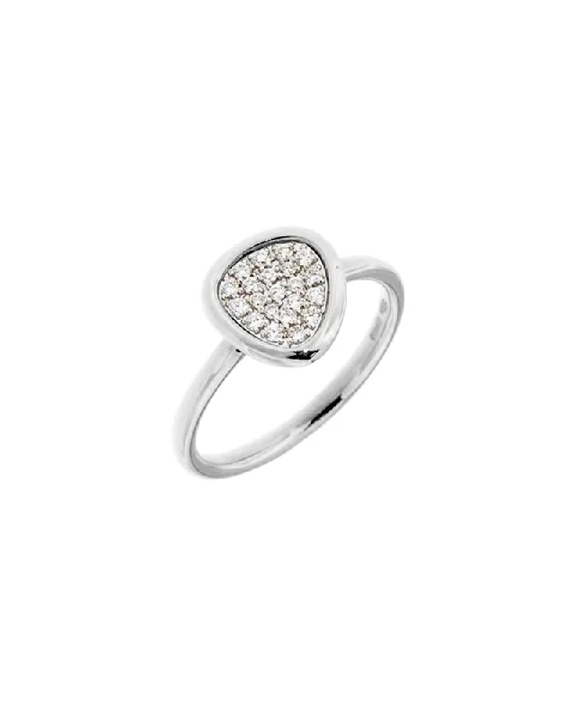 Ladies ruby rings-White Drop Ring with Diamond