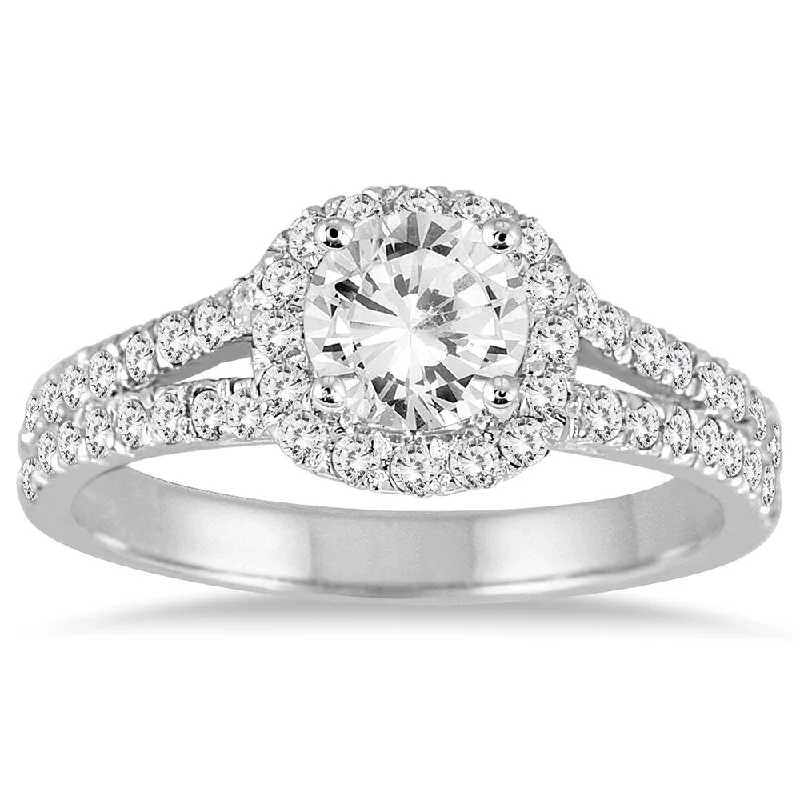 Diamond halo ladies engagement rings-Marquee 14k White Gold 1 1/4ct TDW Diamond Engagement Ring (I-J, I2-I3)