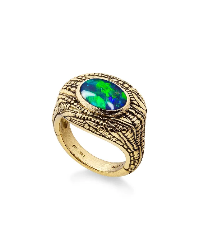 Ladies infinity rings-Black Opal Jane Ring