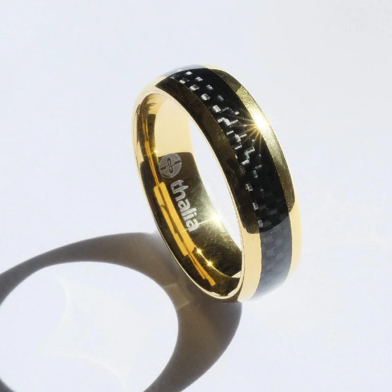 Ladies luxury rings-Carbon Fibre | Tungsten Carbide Ring 8mm