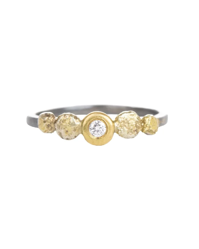 Ladies gemstone rings-In Bloom Stacking Ring - 22k Dusted Blooms