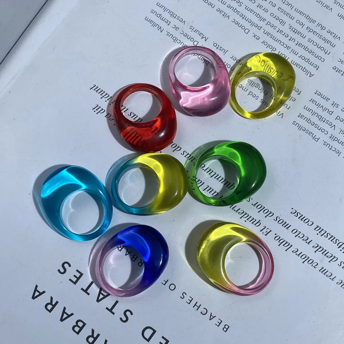 Ladies wedding rings-Wholesale Jewelry Simple Style Korean Style Solid Color Transparent Resin Rings